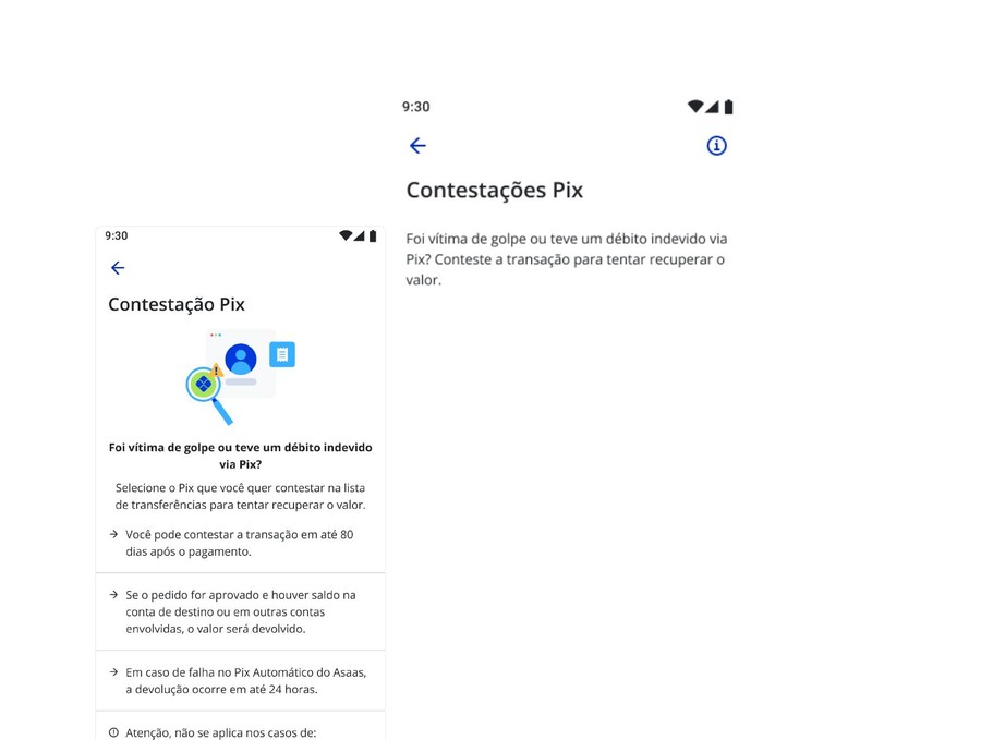 MED flow screens — entry and dispute hub